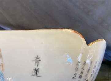 A Chinese famille rose 'Wu Shuang Pu' bowl, 19th C.
