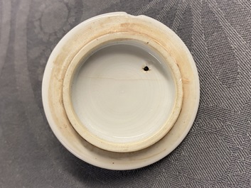 A Chinese blue and white 'landscape' teapot and cover, Kangxi