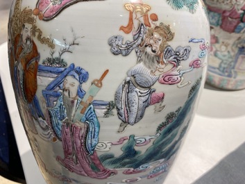 Two Chinese famille rose ginger jars, 19th C.