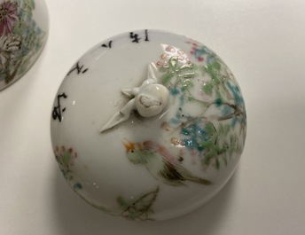 A collection of 14 Chinese qianjiang cai wine cup warmers, 19/20th C.