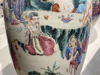 Two Chinese famille rose ginger jars, 19th C.