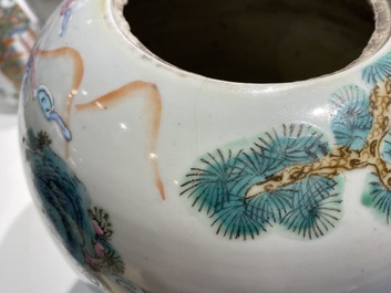 Two Chinese famille rose ginger jars, 19th C.