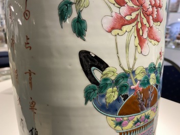 Two Chinese famille rose vases, 19th C.