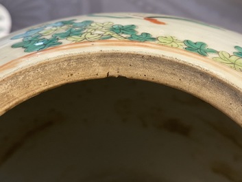 Three Chinese famille rose jars, 19th C.
