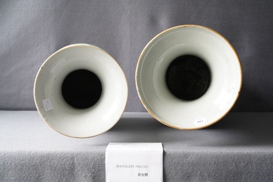 A pair of Chinese Canton famille rose vases and two single vases, 19th C.