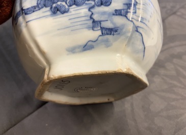 Two Chinese blue and white beaker vases and a bottle vase, Kangxi/Qianlong