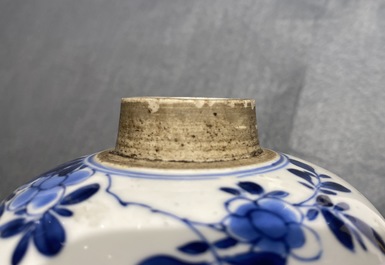 Five Chinese blue and white jars, Kangxi