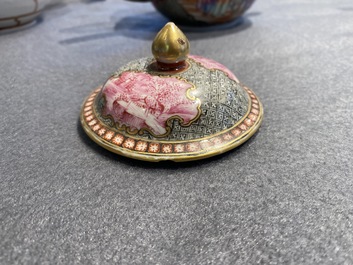 Three various Chinese porcelain teapots and covers, Qianlong