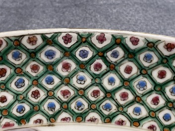 A pair of Chinese Canton famille verte dishes, 19th C.