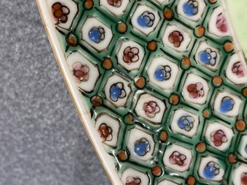 A pair of Chinese Canton famille verte dishes, 19th C.