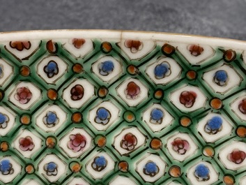 A pair of Chinese Canton famille verte dishes, 19th C.
