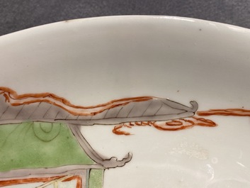 A Chinese famille verte dish with a narrative scene, Kangxi