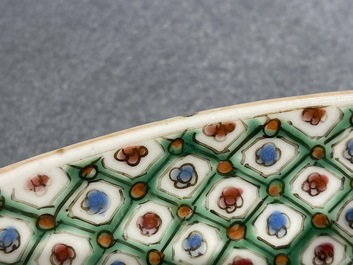 A pair of Chinese Canton famille verte dishes, 19th C.