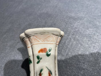 Two Chinese famille verte 'qilin' vases, Kangxi