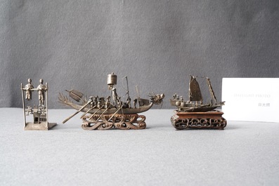 Une collection de miniatures en argent, Chine, 19&egrave;me
