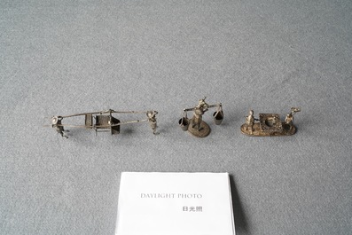 Une collection de miniatures en argent, Chine, 19&egrave;me
