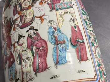 Two Chinese famille rose vases, 19th C.