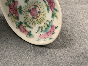Twelve Chinese famille rose spoons for the Straits or Peranakan market, 19/20th C.