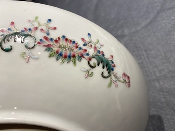 A Chinese famille rose yellow-ground 'dragon' dish, Qianlong mark, Republic