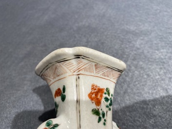 Two Chinese famille verte 'qilin' vases, Kangxi