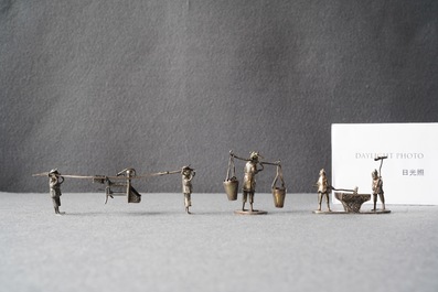 Une collection de miniatures en argent, Chine, 19&egrave;me