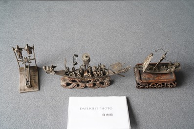 Une collection de miniatures en argent, Chine, 19&egrave;me