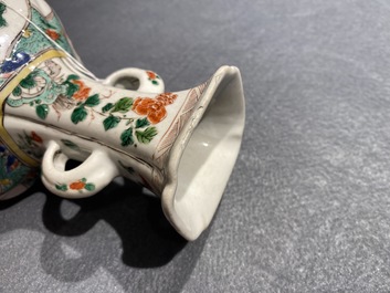 Two Chinese famille verte 'qilin' vases, Kangxi