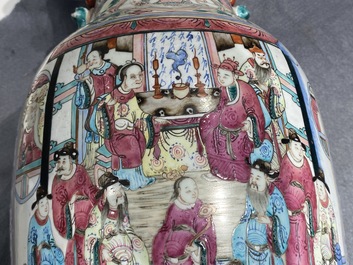 Two Chinese famille rose vases, 19th C.