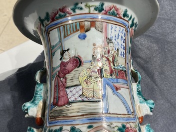 Two Chinese famille rose vases, 19th C.