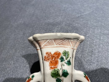 Two Chinese famille verte 'qilin' vases, Kangxi