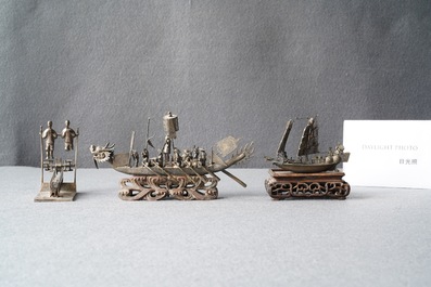 Une collection de miniatures en argent, Chine, 19&egrave;me