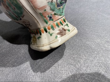 Two Chinese famille verte 'qilin' vases, Kangxi