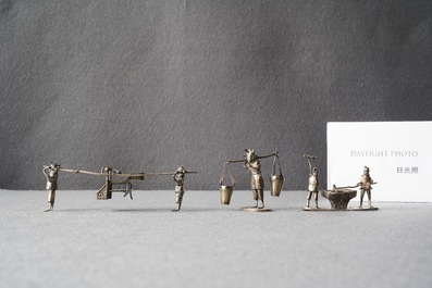 Une collection de miniatures en argent, Chine, 19&egrave;me