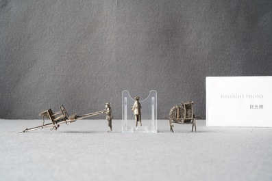 Une collection de miniatures en argent, Chine, 19&egrave;me