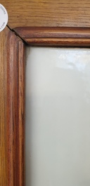 A large Chinese rectangular plaque with a bird on a blossoming branch, seal mark, Republic