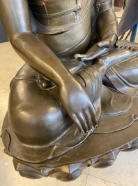 An exceptionally large bronze figure of Buddha, Nepal, 18th C.