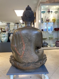 An exceptionally large bronze figure of Buddha, Nepal, 18th C.