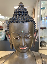 An exceptionally large bronze figure of Buddha, Nepal, 18th C.