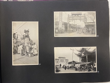 Un album de photos en noir et blanc d'un voyage en Chine, vers 1900-1920