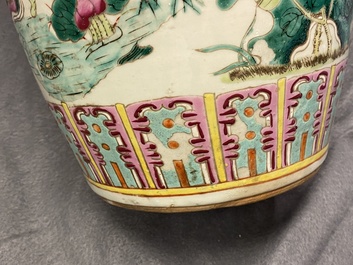 Two Chinese famille rose vases, 19th C.