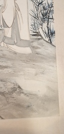 Zhang Daqian (1899-1983), ink and colour on paper, dated 1949: 'Amidst the bamboo'