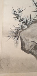 Zhang Daqian (1899-1983), ink and colour on paper, dated 1949: 'Amidst the bamboo'