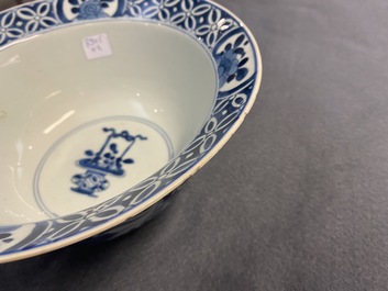 A pair of Chinese blue and white bowls, Kangxi