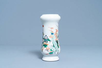 Un vase en porcelaine de Chine famille verte, marque de Kangxi, 19&egrave;me
