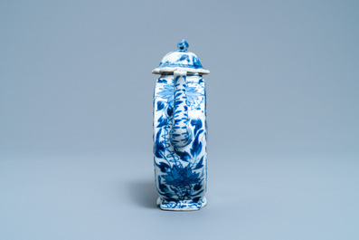 A rare Chinese blue and white circular teapot, Kangxi