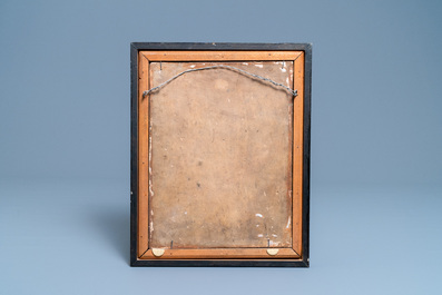 Une plaque en majolique italienne &agrave; d&eacute;cor de 'Suzanne et les Vieillards', Castelli, 18&egrave;me