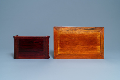 Cinq socles en bois sculpt&eacute;, Chine, 19/20&egrave;me