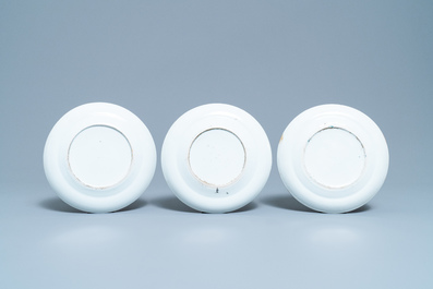 Six Chinese Canton famille rose plates, 19th C.