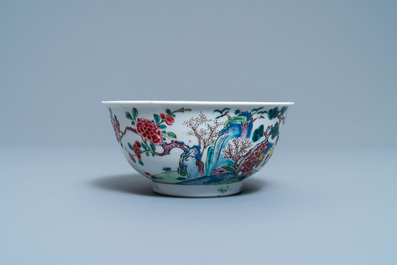 A Chinese famille rose 'mountainous landscape' bowl, Yongzheng