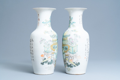 Une paire de vases en porcelaine de Chine qianjiang cai, 19/20&egrave;me